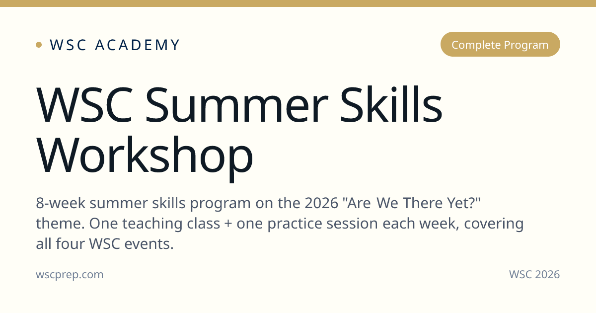 WSC Summer Skills Workshop | WSC Academy